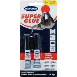 Κόλλα Στιγμής Mercola Super Glue 3gr 1+1 Δώρο