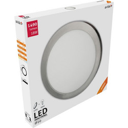 Avide LED Πλαφονιέρα Στρογγυλό Αλουμίνιο Σατέν Νίκελ 18W Λευκό 4000K - (ACSMNW-R-18W-ALU-SN)