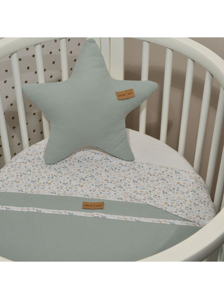 Baby Oliver Des.403 Κουβέρτα Αγκαλιάς Βαμβακερή 75x95 Πράσινη Mint