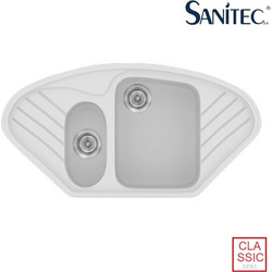Sanitec Classic 302 Επικαθήμενος Νεροχύτης Οβάλ Γρανίτη Ματ White 96x51cm