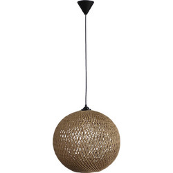 Heronia Lighting Κρεμαστό Φωτιστικό Οροφής με Σχοινί Μονόφωτο E27 Μαύρο Φ20cm Silk-01 31-1137