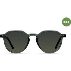 Meller Chauen Fog Olive Γυναικεία Γυαλιά Ηλίου Στρογγυλά Κοκάλινα Μαύρα με Μαύρο Polarized Φακό
