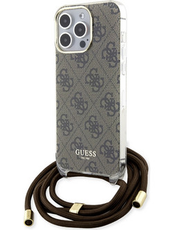 Guess 4G Logo Script Metal Crossbody Θήκη Προστασίας iPhone 15 Pro Brown (GUHCP15LHC4SEW)