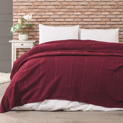 Κουβέρτα Πλεκτή Υπέρδιπλη Edenhill Burgundy Cokitex (220x240) 1Τεμ