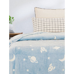 Sunshine Home Space Κουβέρτα Αγκαλιάς Βελουτέ 80x90 Γαλάζια