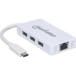 Manhattan 507608 USB Hub 3.0 USB-C με 3 Θύρες USB-A / Ethernet