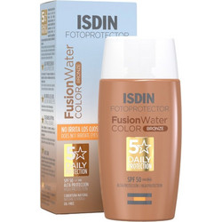 Isdin Fusion Water Color Bronze Αντηλιακή Κρέμα Προσώπου Αντιγηραντική με Χρώμα SPF50 50ml