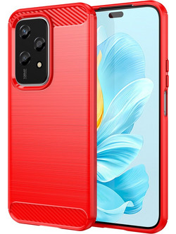 Θήκη Honor 200 Lite 5G Mad Mask Brushed TPU Carbon Πλάτη κόκκινο