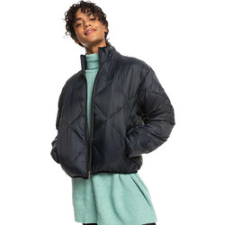 Roxy Γυναικείο Μπουφάν Χειμωνιάτικο Puffer Κοντό Αντιανεμικό Μαύρο ERJJK03557-KVJ0