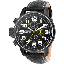 Invicta I-Force Ανδρικό Ρολόι Χρονογράφος με Μαύρο Δερμάτινο Λουράκι I-FORCE