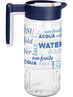 Κανάτα Γυάλινη Με Πλαστικό Καπάκι 1500ml Με Σχέδιο - 2 Σχέδια - 1 Τεμάχιο VIOSARP (42471)