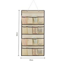 Κρεμαστή Θήκη 16 θέσεων Υφασμάτινη μπεζ 88x45cm ForHome 244369 - For Home