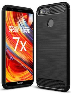 Θήκη Carbon Case Flexible Cover TPU για Huawei Honor 7X, μαύρη