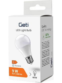 GETI LED bulb E27 9W A60 cold white (GLB20C)