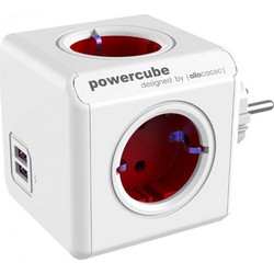 ALLOCACOC EU Power Cube USB - Πολύμπριζο - KOKKINO