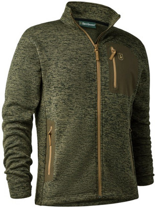 Deerhunter Sarek Knitted Ανδρική Ζακέτα Fleece Olive Light Malange 5985-365