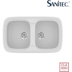 Sanitec Classic 312 Επικαθήμενος Νεροχύτης Γρανίτη Ματ White 82x50cm