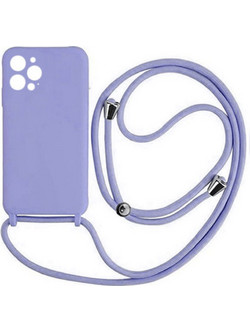 Back Cover Σιλικόνης με Λουράκι για iPhone 12 Pro Λιλά