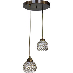 Heronia Lighting Κρεμαστό Φωτιστικό Οροφής με Κρύσταλλα Δίφωτο E27 Chris 2L