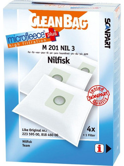 SCANPART CLEANBAG M 201 NIL 3 Φίλτρο Σακουλες Ηλεκτρικής Σκούπας 4 τμχ