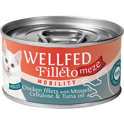 Wellfed Filleto Meze Mobility Adult with Chicken Fillets, Mussels, Cellulose & Tuna Oil 70gr