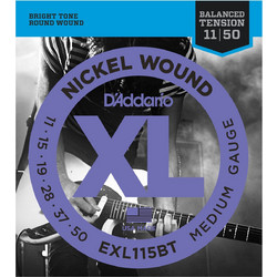 D'Addario EXL115BT Σετ 6 Χορδές Ηλεκτρικής Κιθάρας Nickel Plated Steel 11-50" Medium Tension