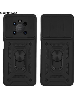 Sonique Ring Armor CamPro Back Cover Black (Huawei Mate 40 Pro)