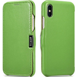 Θήκη Apple iPhone X / XS - iCarer Luxury Series Side-Open Δερμάτινη - Green (RI802-GN)
