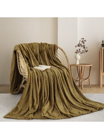 Κουβέρτα Fleece Υπέρδιπλη 550 Gold Adam Home Χρυσό 220x240