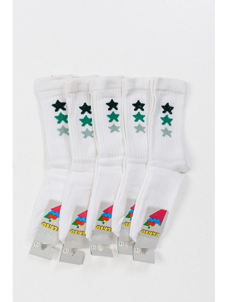 Παιδικές κάλτσες αθλητικές ΖΕΝΙΘ 5 Pack Λευκές Stars 2303 - Λευκό