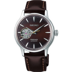 Seiko Presage Ανδρικό Ρολόι Αυτόματο με Καφέ Δερμάτινο Λουράκι SSA783J1