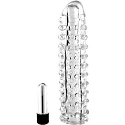 Seven Creations Sleeve Κάλυμμα Επιμήκυνσης Πέους με Δόνηση 17cm Clear