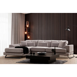Papatya Frido Γωνιακός Καναπές Αριστερή Γωνία Light Grey 304x190x92cm