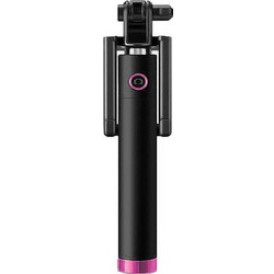 Combo Monopod Selfie Stick με Καλώδιο 3.5mm Ροζ
