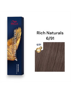 Wella Koleston Perfect Me+ Rich Naturals 6/91 Σκούρο Ξανθό Σταχτί Μόνιμη Βαφή Μαλλιών 60ml