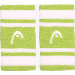 Head Striped Tennis Wristbands 5" x 2 Lime / White
