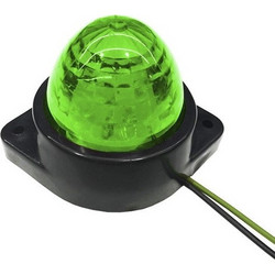 115406 Πλευρικά Φώτα Όγκου Φορτηγών BULLET LED 6 SMD DC 24V Αδιάβροχο IP66 Πράσινο