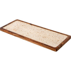 Ξύλινη Πιατέλα Λευκή Gold Spots Prestige 40x16cm