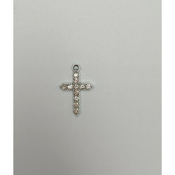 Ασημί Σταυρουδάκι με Στρας 50τμχ (2,5x1,5cm) | Μ302, rin-m302