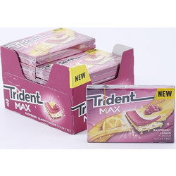 Trident Max Raspberry Lemon Τσίχλες 27gr Συσκευασία 12 Τεμαχίων