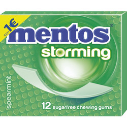 Mentos Storming Spearmint Τσίχλες 33gr Τεμάχιο