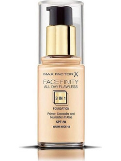 Max Factor Facefinity All Day Flawless 3 In 1 48 Warm Nude Liquid Foundation 30ml