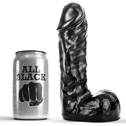 All Black Dong Ρεαλιστικό Dildo με Βεντούζα & Όρχεις 19cm Μαύρο