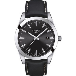 Tissot Gentleman Ανδρικό Ρολόι με Μαύρο Δερμάτινο Λουράκι T127.410.16.051.00