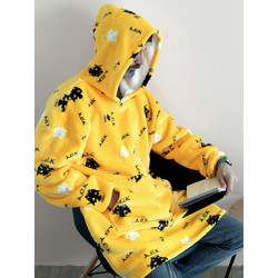 Κουβέρτα Με Μανίκια Και Κουκούλα 90x100 Huhu Palamaiki AEK Yellow