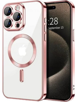MagSafe TPU Color Chrome Case protect lens for iPhone 13 Pro Rose Gold