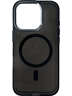 Glitter Case MagSafe for iPhone 16 Pro - black with glitter