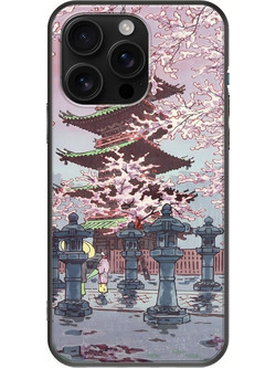 Θήκη Ukiyo-e - Cherry Blossom iPhone 16 Pro Max Black TPU (Μαύρη Σιλικόνη)
