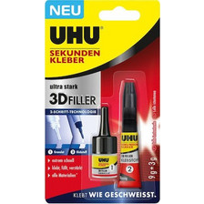 Super Glue 3D Filler Γεμιστικό 9g +3g UHU