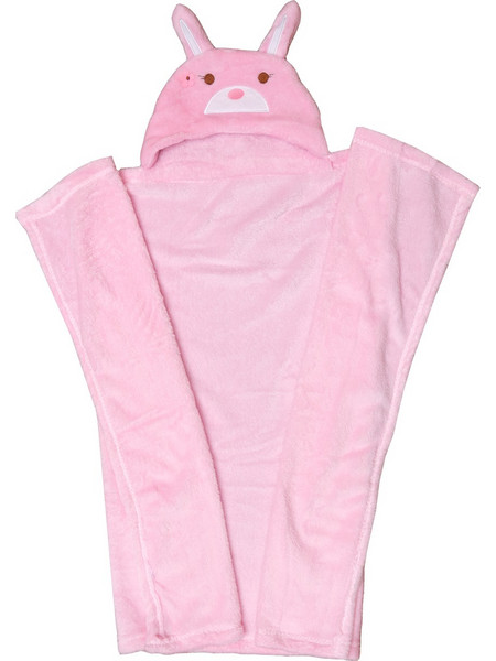 Viopros Baby 88 Κουβέρτα Αγκαλιάς Fleece με Κουκούλα 76x100 Ροζ